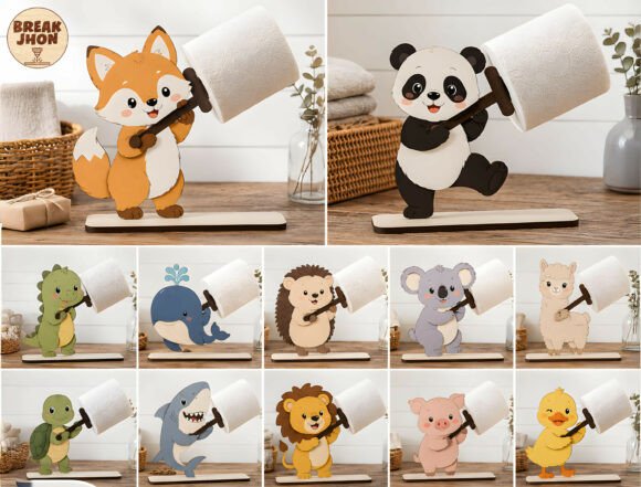 Animal Toilet Paper Holder SVG Bundle: A Creative Solution for Whimsical Bathroom Decor
