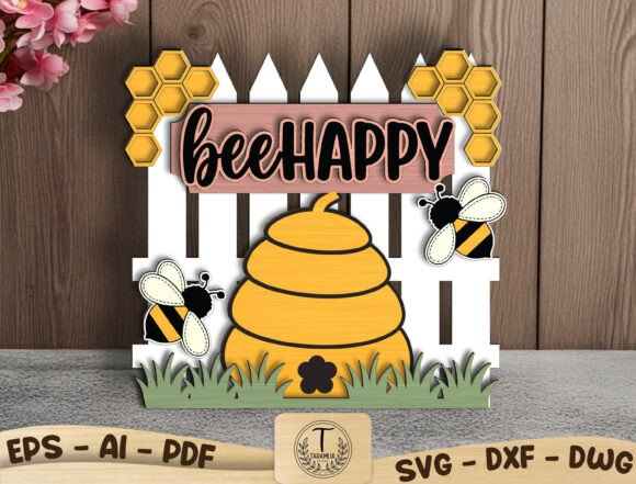Bee Happy Laser Cut File SVG Guide