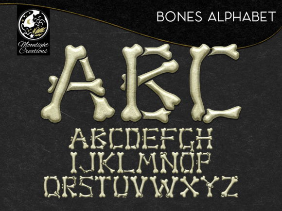 Bone Alphabet Cliparts: Elevating Digital Design with Realistic 3D Typography