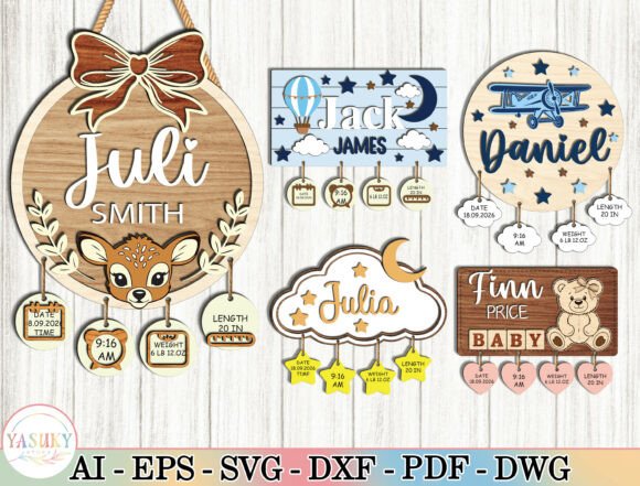 Celebrating New Life with a Personalized Baby Name Sign SVG Bundle