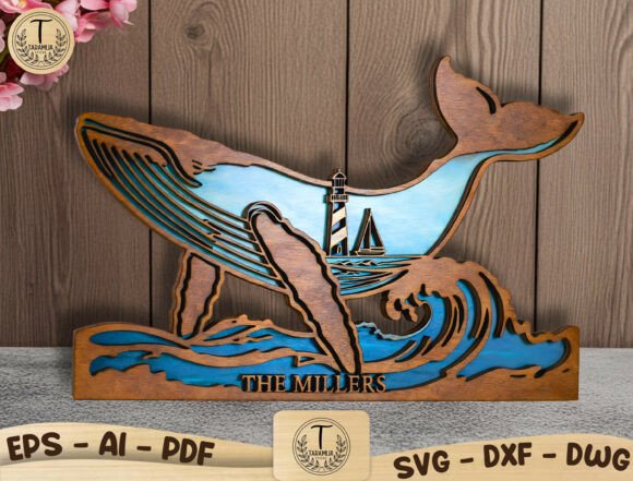 Creating Coastal Charm with a Nautical Whale Wood Sign Laser Cut SVG