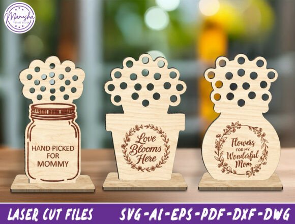 Flower Holder Laser Cut SVG Bundle