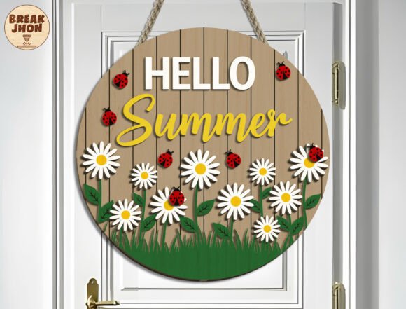 Hello Summer Ladybug Sign SVG Guide