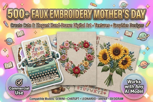 Mastering 500 Faux Embroidery Motherβs Day Prompts for Stunning Digital Designs