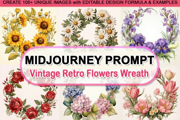 Mastering Generative Design: The Strategic Value of the Editable Prompt - Vintage Flower Wreath