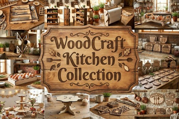 Streamlining Creative Production with the WoodCraft Kitchen Collection SVG Bundle