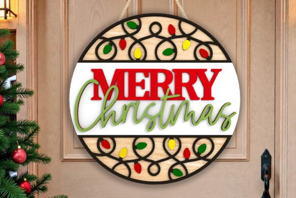 Transform Your Entryway with a 3D Merry Christmas Door Sign Laser Cut SVG
