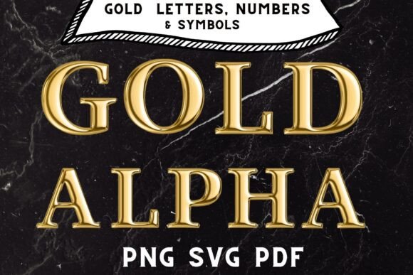 Transforming Digital Designs with the Gold Chrome Alphabet Letters Set